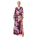 Adrianna Papell Long Sleeve Printed Floral Chiffon
