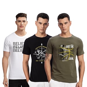 ADRO 100 Cotton Lycra Tshirts for Men