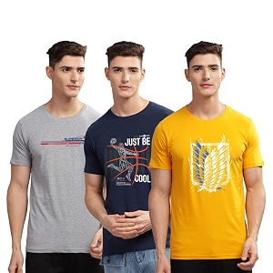 ADRO 100 Cotton Lycra Tshirts for Men