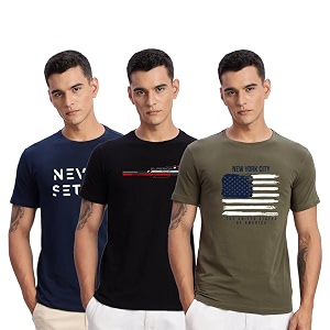 ADRO 100 Cotton Lycra Tshirts for Men