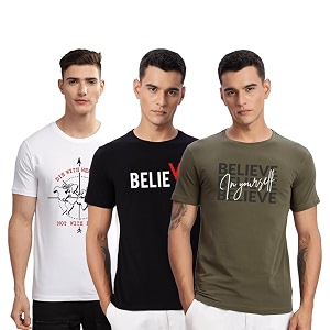 ADRO 100 Cotton Lycra Tshirts for Men