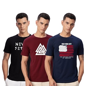 ADRO 100 Cotton Lycra Tshirts for Men
