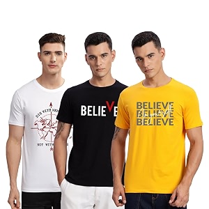ADRO 100 Cotton Lycra Tshirts for Men