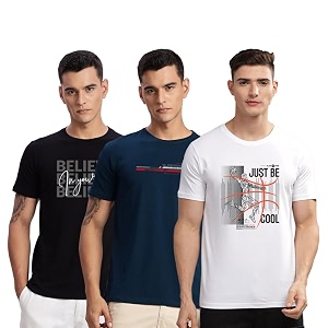 ADRO 100 Cotton Lycra Tshirts for Men