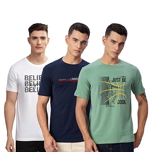 ADRO 100 Cotton Lycra Tshirts for Men