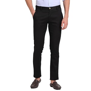 ADRO Ankle-Length Cotton Slim Fit Chinos For