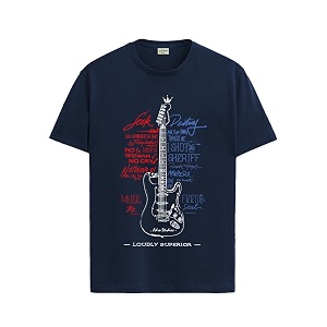 adro guitar design printed t-shirt for men - 100 cotton regular fit soft breathable fabric