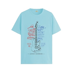 adro guitar design printed t-shirt for men - 100 cotton regular fit soft breathable fabric