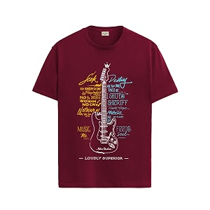 adro guitar design printed t-shirt for men - 100 cotton regular fit soft breathable fabric