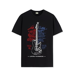 adro guitar design printed t-shirt for men - 100 cotton regular fit soft breathable fabric