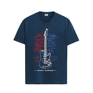 adro guitar design printed t-shirt for men - 100 cotton regular fit soft breathable fabric