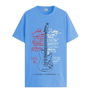 adro guitar design printed t-shirt for men - 100 cotton regular fit soft breathable fabric