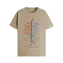 ADRO Guitar Design Printed T-Shirt for Men - 100% Cotton, Regular Fit, Soft Breathable Fabric.