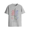 ADRO Guitar Design Printed T-Shirt for Men - 100% Cotton, Regular Fit, Soft Breathable Fabric.