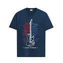 ADRO Guitar Design Printed T-Shirt for Men - 100% Cotton, Regular Fit, Soft Breathable Fabric.
