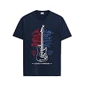 ADRO Guitar Design Printed T-Shirt for Men - 100% Cotton, Regular Fit, Soft Breathable Fabric.