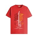 ADRO Guitar Design Printed T-Shirt for Men - 100% Cotton, Regular Fit, Soft Breathable Fabric.