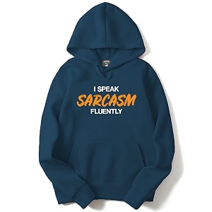 adro men39s i speak sarcasm fluently printed hoodies  navy blue