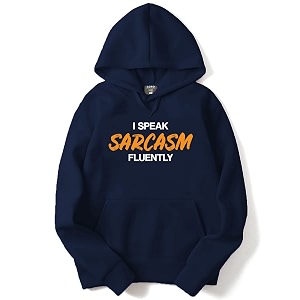 adro men39s i speak sarcasm fluently printed hoodies  navy blue