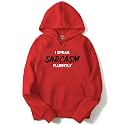 ADRO Men's I Speak Sarcasm Fluently Printed Hoodies (, Navy Blue)
