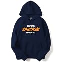ADRO Men's I Speak Sarcasm Fluently Printed Hoodies (, Navy Blue)