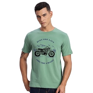 adro men39s royal bike design printed 100 cotton t-shirt - regular fit printed t-shirts for men