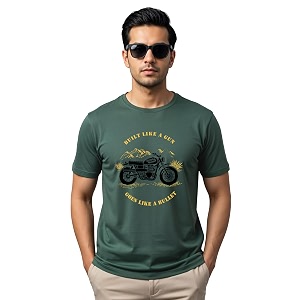 adro men39s royal bike design printed 100 cotton t-shirt - regular fit printed t-shirts for men