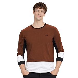 adro mens full sleeve t-shirt navy grey colorblock  cotton round neck casual tshirt  regular fit stylish t shirt