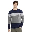 ADRO Men’s Full Sleeve T-Shirt Navy Grey Colorblock | Cotton Round Neck Casual Tshirt | Regular Fit Stylish T Shirt
