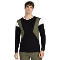 ADRO Men’s Full Sleeve T-Shirt Navy Grey Colorblock | Cotton Round Neck Casual Tshirt | Regular Fit Stylish T Shirt