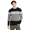 ADRO Men’s Full Sleeve T-Shirt Navy Grey Colorblock | Cotton Round Neck Casual Tshirt | Regular Fit Stylish T Shirt