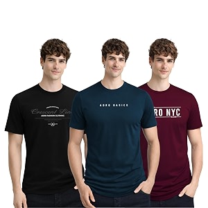 ADRO Mens Printed Cotton T-Shirts Pack of