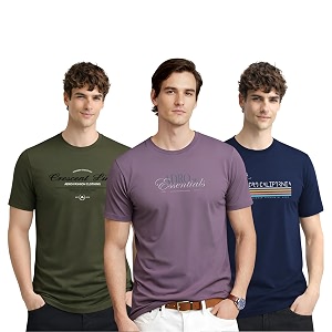 ADRO Mens Printed Cotton T-Shirts Pack of
