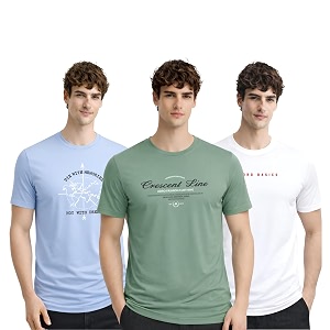 ADRO Mens Printed Cotton T-Shirts Pack of