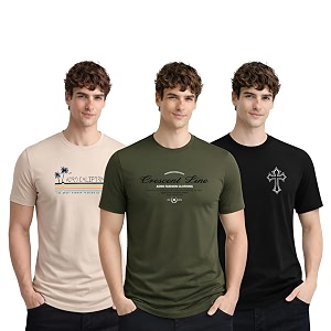 ADRO Mens Printed T-Shirts Pack of 3