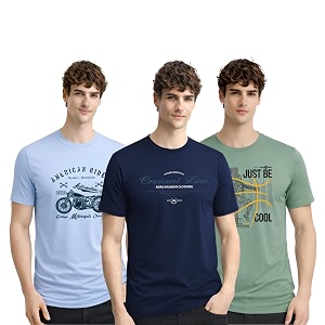 ADRO Mens Printed T-Shirts Pack of 3