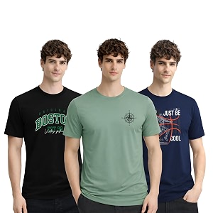 ADRO Mens Printed T-Shirts Pack of 3
