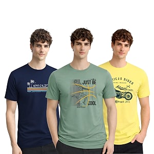ADRO Mens Printed T-Shirts Pack of 3