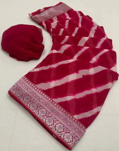 adroit management printed bollywood georgette saree red