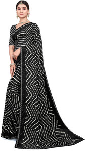 adroit management printed bollywood chiffon saree