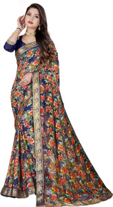 adroit management printed bollywood georgette art silk saree