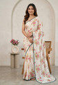 Adroit Management Printed Bollywood Chiffon Saree (Multicolor)