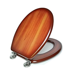 toilet seat cover with non soft close hinges  light oak effectfinish  model  ai 2016e 010 pbn  suitable for 1634 regular oval toiletcommode pot