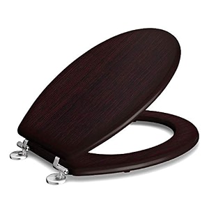 toilet seat cover with non soft close hinges  mohagany effectfinish  model  ai 2016e 011 pbn  suitable for 1634 regular oval toiletcommode pot