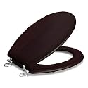 Toilet Seat Cover with Non Soft Close hinges | Mohagany effect/finish | Model : AI 2016E 011 PBn | Suitable for 16½" Regular Oval Toilet/Commode pot.