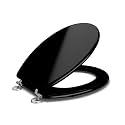 Toilet Seat Cover | Wooden | Black finish | with Non Soft Close hinges | Model : AI 2001C 014 PBn | Suitable for Cascade design toilet pot/commode.
