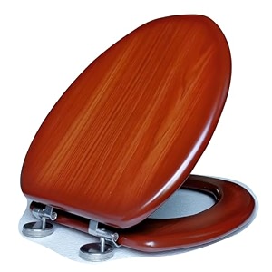 toilet seat cover  wooden  light oak finish  with non soft close hinges  model  ai 2001c 010 pbn  suitable for cascade design toilet potcommode