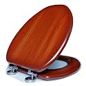 Toilet Seat Cover | Wooden | Light Oak finish | with Non Soft Close hinges | Model : AI 2001C 010 PBn | Suitable for Cascade design toilet pot/commode.