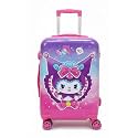 ADSON Abs Kids Trolley 360 Rotating Luggage 360 Degree Wheels Kuromi Non-Breakable 20 Inch Kids Hardsided Suitcase with 4 Wheels, 360 Degree Wheel Travel Trolley Bag (Purple & Pink Kuromi)