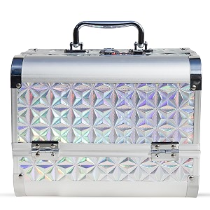 adson professional beauty makeup cosmetic vanity casebox silver